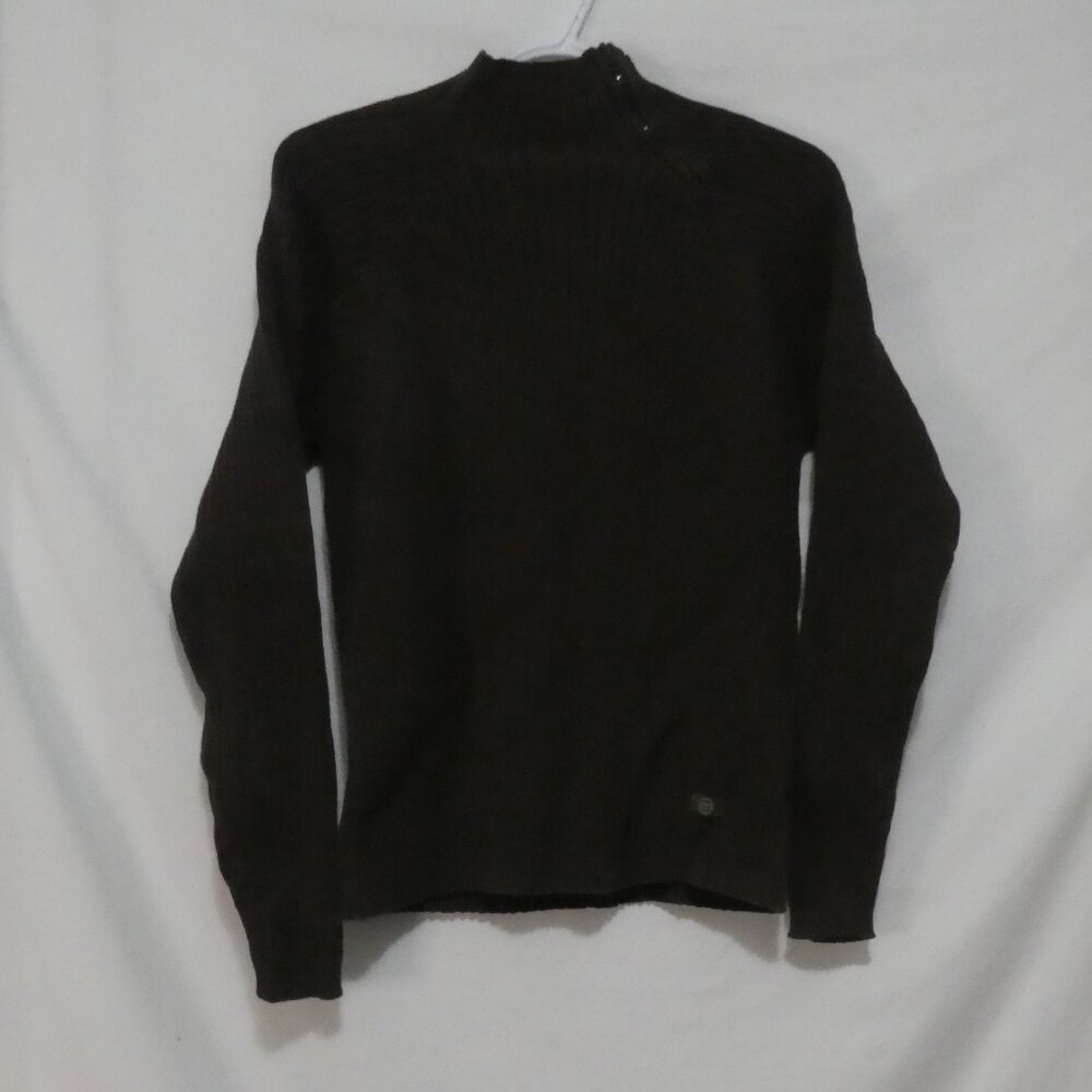 URBAN BEHAVIOR | medium | Classic Dark Brown Ribbed Sweater | Zip Mock Neck